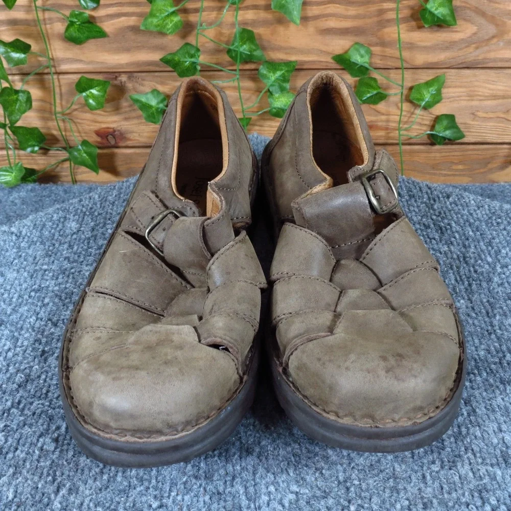 Josef Seibel Handmade Men Casual Fisherman Sandals Size 42 Comfort Brown Leather